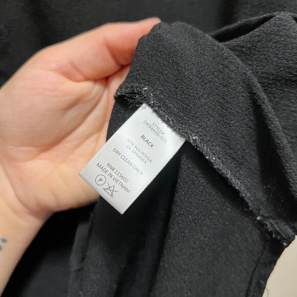 Lush Tunic Blouse Black 3/4 Roll Tab Sleeves V-Neck Pullover Oversized Size M - Picture 6 of 6